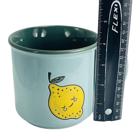 Yellow Sweet Lemon Boston Warehouse 16 Ounce coffee Mug Blue Coffee Cup cocoa - Picture 8 of 10